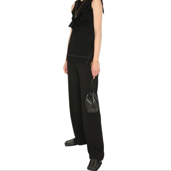 Jil Sander Pants - Jil Sander $795 Pleat Cuff Black All Season Casual Dress Pant Trousers Womens 36